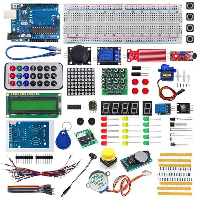 Main image of SDATEKIT Arduino UNO R3 Starter Kit, 36pcs Comprehensive Beginner Learning Set with Board, Sensors, Breadboard, and Detailed Tutorials for DIY Electronics Projects
