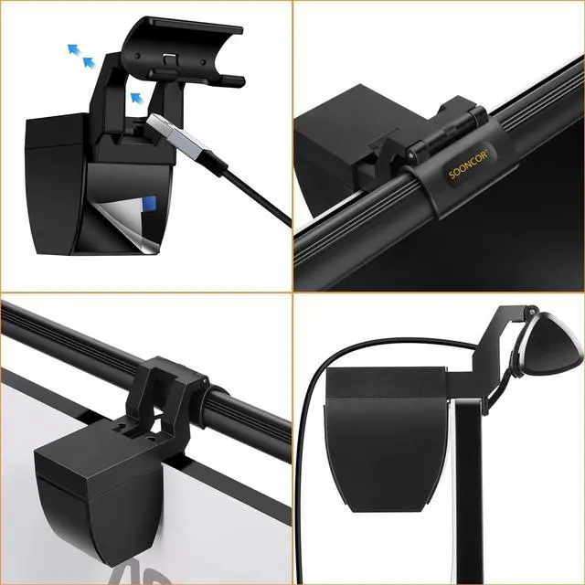Alt view image 5 of 5 - SOONCOR Computer Monitor Light Screen Light Bar e-Reading LED Task Lamp, 3 Color Modes, USB Powered,No Screen Glare, Dimmable Desktop Monitor Lamp for Desk/Office/Home