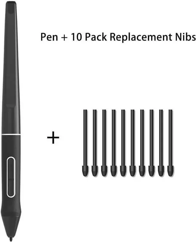 Alt view image 2 of 5 - Stylus Digital Pen with 10 Nibs for Huion Kamvas 13, 22 Plus and 24 Drawing Monitors - Battery-Free, 8192 Pressure Sensitivity
