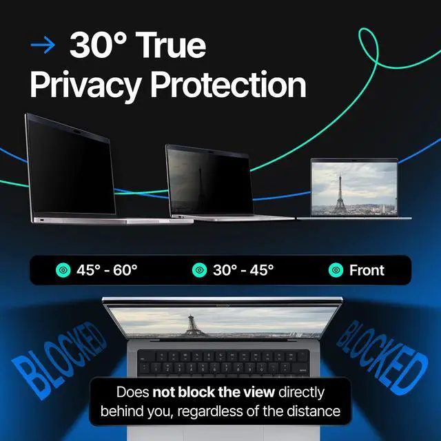 Alt view image 3 of 5 - Magnetic Privacy Screen Compatible with MacBook Air 13" 2018, 2019, 2020, 2021, M1 Anti-Blue Light Laptop Screen Protector Filter Blue Light Blocking Filter