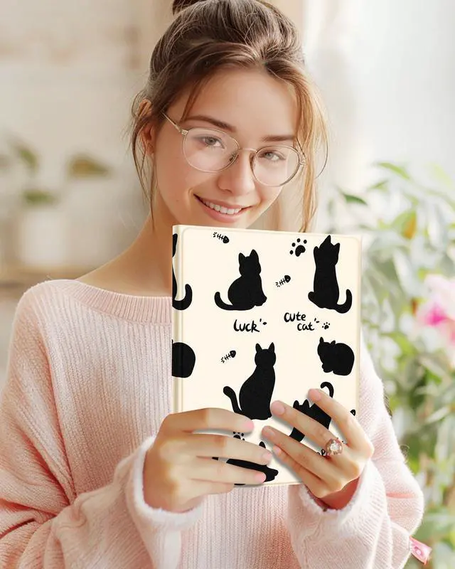 Alt view image 3 of 5 - Wazzasoft for iPad 9th/8th/7th/Air 3rd Generation/Pro 10.5 Inch Case Keyboard Pencil Holder Folio Tablet Cover Women Girl Cute Girly Teen Kawaii Black Cat Unique Design for Apple 10.2 & 10.5 Inch