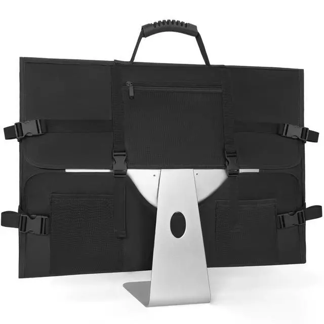 Main image of WELIDAY Monitor Carrying Case for Screens and Monitors, Protective Carrying Case Monitor Dust Cover Compatible with iMac Desktop Computer and Accessories (Black, For 27" Monitor)