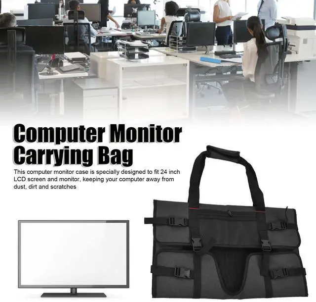 Alt view image 3 of 5 - WOHPNLE 24 Inch Monitor Carring Case, Monitor Bag for Travel Home Computer Monitor Carrying Bag Portable Monitor Carrying Case Protective Carrying Case for 24in Lcd Screens and Monitors
