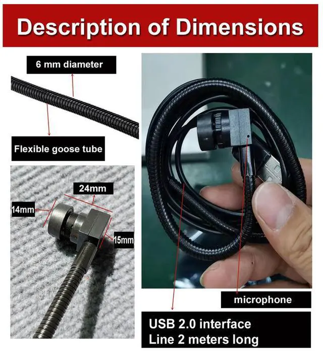 Alt view image 5 of 5 - Yosoo Health Gear USB Center Webcam Eye Meeting, Auto Focus 2MP Middle Screen Webcam with Built in Microphone for PC Laptop, Plug Play USB Connecting with Mounting Kit