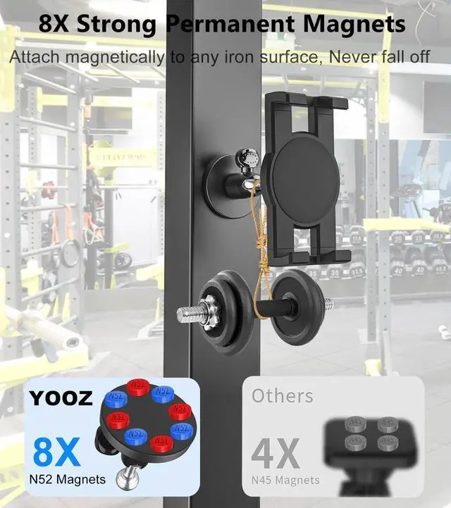 Alt view image 2 of 5 - YOOZ Magnetic Tablet Mount for Metal Surface [Powerful Magnet & Portable] Magnet Tablet Holder for Golf Cart/Gym/Warehouse for iPad Pro Air Mini, Galaxy Tab, 4-12.9" Phones & Tablets