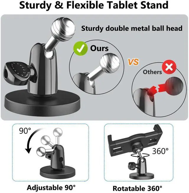 Alt view image 4 of 5 - YOOZ Magnetic Tablet Mount for Metal Surface [Powerful Magnet & Portable] Magnet Tablet Holder for Golf Cart/Gym/Warehouse for iPad Pro Air Mini, Galaxy Tab, 4-12.9" Phones & Tablets