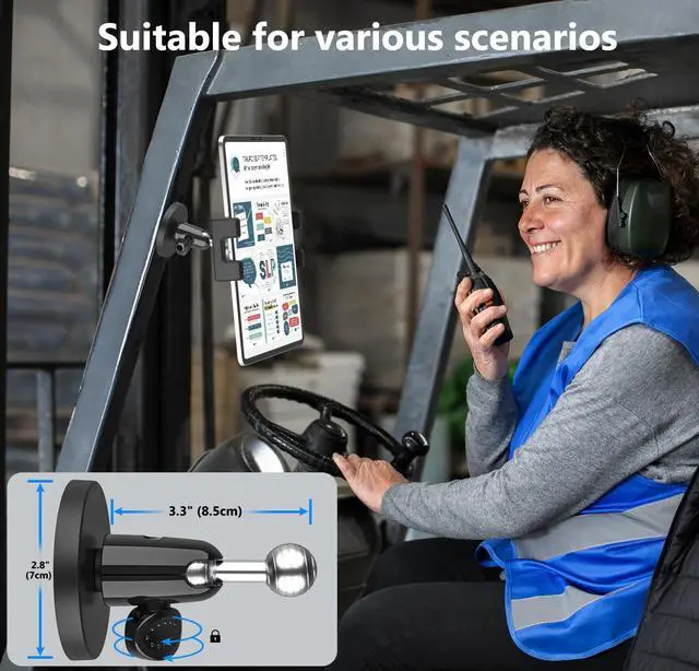 Alt view image 5 of 5 - YOOZ Magnetic Tablet Mount for Metal Surface [Powerful Magnet & Portable] Magnet Tablet Holder for Golf Cart/Gym/Warehouse for iPad Pro Air Mini, Galaxy Tab, 4-12.9" Phones & Tablets