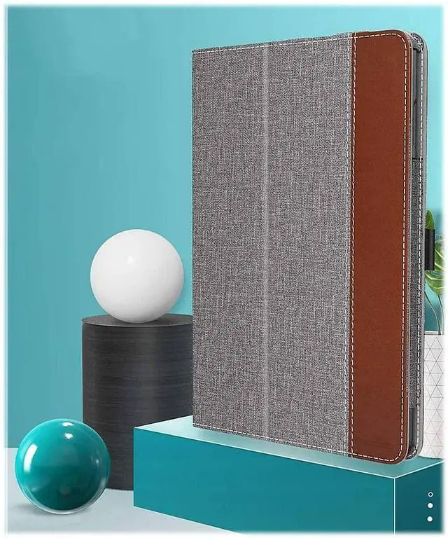 Alt view image 3 of 5 - SaharaCase Hand Strap Case for Amazon Kindle Fire HD 8 & HD 8 Plus (10th Gen 2020 & 12th Gen 2022) [Shockproof Bumper] Rugged Antislip Grip Integrated Kickstand Slim Fit - Gray/Brown