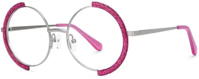 Main image of Zeelool Vintage Metal Round Blue Light Blocking Glasses for Women ZJGM351423-04 Pink