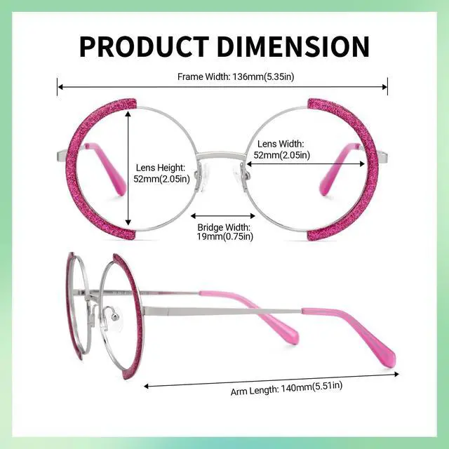 Alt view image 5 of 5 - Zeelool Vintage Metal Round Blue Light Blocking Glasses for Women ZJGM351423-04 Pink