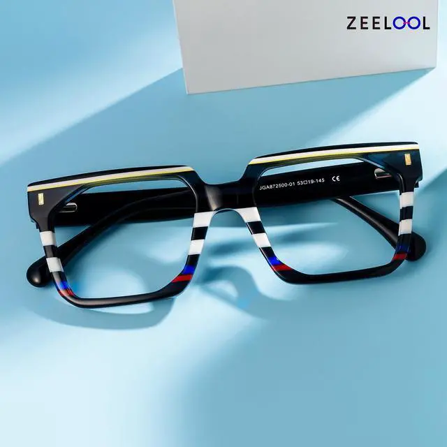 Alt view image 3 of 5 - Zeelool Stylish Rectangle Blue Light Blocking Glasses for women/Men TV Phone Computer Gaming Glasses Laguer ZJGA872500-01 Black