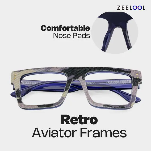 Alt view image 5 of 5 - Zeelool Classic Oversized Aviator Blue Light Blocking Glasses for Men TV Phone Computer Gaming Glasses Killian ZJGA358799-02 Purple