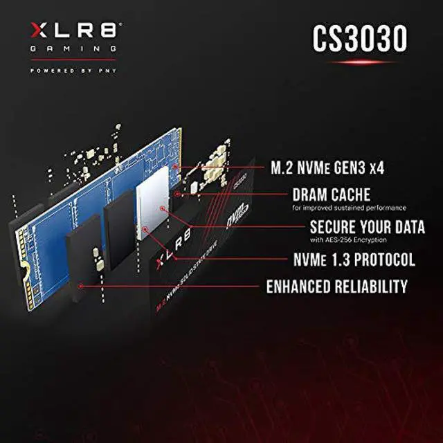 Alt view image 5 of 5 - PNY XLR8 CS3030 2TB M.2 PCIe NVMe Gen3 x4 Internal Solid State Drive (SSD), Read up to 3,500 - M280CS3030-2TB-RB
