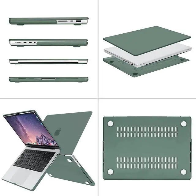 Alt view image 4 of 5 - MOSISO Compatible with MacBook Pro 14 inch Case 2021 2022 Release A2442 M1, Vertical Sleeve Bag&Plastic Hard Shell&Keyboard Skin&Screen Protector&Storage Bag,Midnight Green&Black