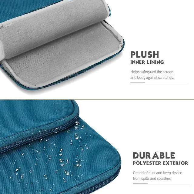 Alt view image 3 of 5 - MoKo Laptop Sleeve Bag for 13.3-14 Inch, Notebook Carrying Case with Pocket Fits New MacBook Pro M3/M2 14" /13" M2/M1 Pro/M1 Max 14.2 2023-2021/Air 13.6" M2 2022, Surface Pro 9/8 13", Peacock Blue