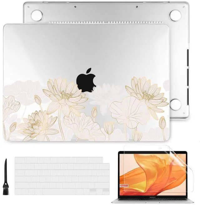 Main image of Batianda for New MacBook Pro 14 inch Case 2024 M4 2023 2021 Release Model A3112/A2992 with M3 M2 M1 Pro/Max Chip,3D Designed Clear Hard Shell with Keyboard Cover & Screen Protector, Golden Lotus