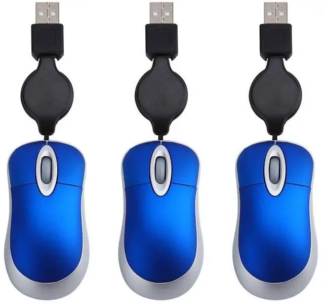 Main image of OSALADI 3pcs Mini USB Wired Mouse,Travel USB Optical Mouse,Retractable Cable Laptop Mouse for PC Desktop Mouse Notebook Computer