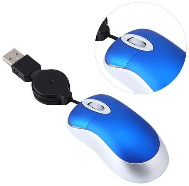 Alt view image 3 of 5 - OSALADI 3pcs Mini USB Wired Mouse,Travel USB Optical Mouse,Retractable Cable Laptop Mouse for PC Desktop Mouse Notebook Computer