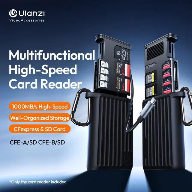 Alt view image 4 of 5 - ULANZI MCR-01 High-Speed SD Card Reader Case, USB 3.2 CFexpress A Card Reader, 2 in 1 SD/Micro SD Card Reader Holder, Waterproof Case, Type-C SD/TF Card Storage Case for iPhone/Android, Action Cameras