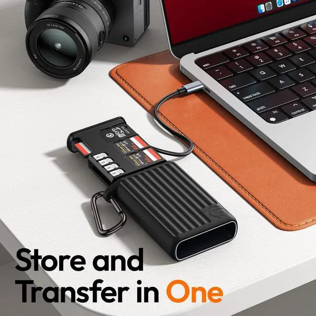 Alt view image 2 of 5 - ULANZI MCR-01 High-Speed SD Card Reader Case, USB 3.2 CFexpress A Card Reader, 2 in 1 SD/Micro SD Card Reader Holder, Waterproof Case, Type-C SD/TF Card Storage Case for iPhone/Android, Action Cameras