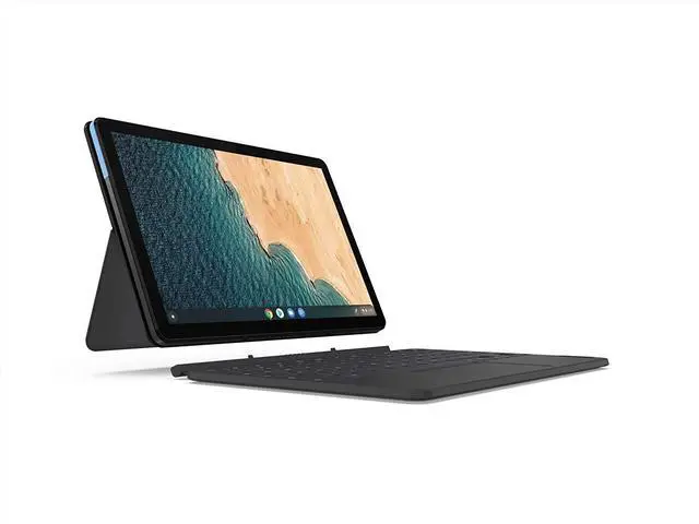 Alt view image 3 of 5 - Lenovo Chromebook Duet, 2-in-1, 10.1" WUXGA (1920 x 1200) Display, MediaTek Helio P60T, 4GB LPDDR4X RAM, 128GB eMCP SSD, Integrated ARM G72 MP3 Graphics, Chrome OS, ZA6F0031US, Ice Blue + Iron Grey