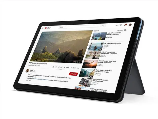 Alt view image 5 of 5 - Lenovo Chromebook Duet, 2-in-1, 10.1" WUXGA (1920 x 1200) Display, MediaTek Helio P60T, 4GB LPDDR4X RAM, 128GB eMCP SSD, Integrated ARM G72 MP3 Graphics, Chrome OS, ZA6F0031US, Ice Blue + Iron Grey