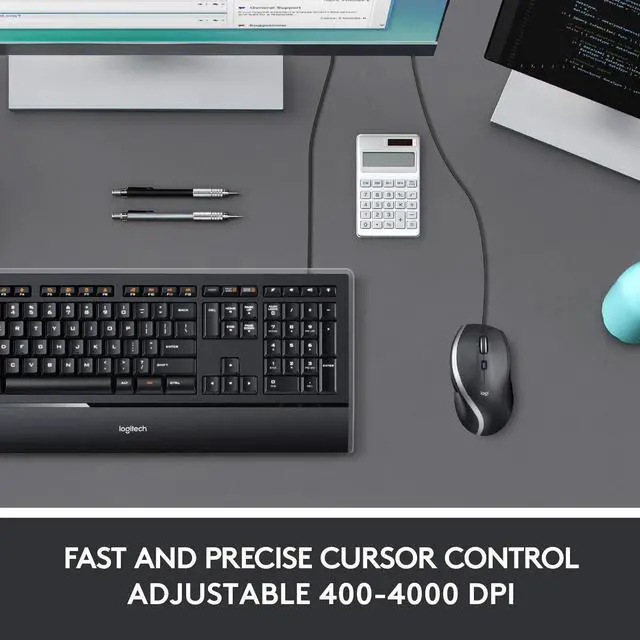 Alt view image 5 of 5 - Logitech M500s Advanced Corded Mouse with Advanced Hyper-Fast Scrolling & Tilt, Customizable Buttons, High Precision Tracking with DPI Switch, USB Plug & Play