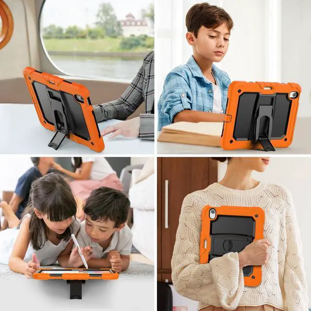 Alt view image 5 of 5 - Timecity for iPad Air 11 inch Case 2025/2024 (M3/M2) Air 7th/6th Genaration: with Screen Protector, Foldable Stand, Heavy Duty Rugged Shockproof Protective Case- Orange
