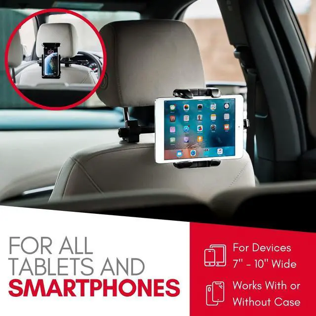 Alt view image 3 of 5 - Macally Tablet Holder for Car Headrest - Adjustable iPad Headrest Mount for Car - Super Secure Car iPad Holder Backseat Kids - Fits All 4.7-12.9" Back Seat Devices (iPad Pro/Air/Mini, Nintendo Switch)