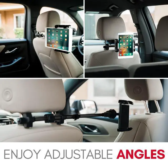 Alt view image 5 of 5 - Macally Tablet Holder for Car Headrest - Adjustable iPad Headrest Mount for Car - Super Secure Car iPad Holder Backseat Kids - Fits All 4.7-12.9" Back Seat Devices (iPad Pro/Air/Mini, Nintendo Switch)