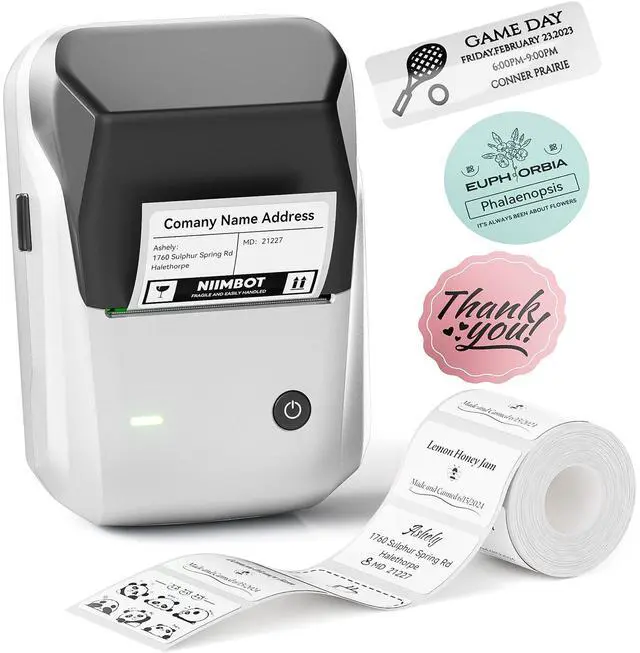 Main image of NIIMBOT B1 Label Maker Machine with Tape, Thermal Label Printer Easy to Use for Office Supplies, Home, Business, 2 Inch Label Maker with 2'' x1.18'' Labels-230pcs/Roll