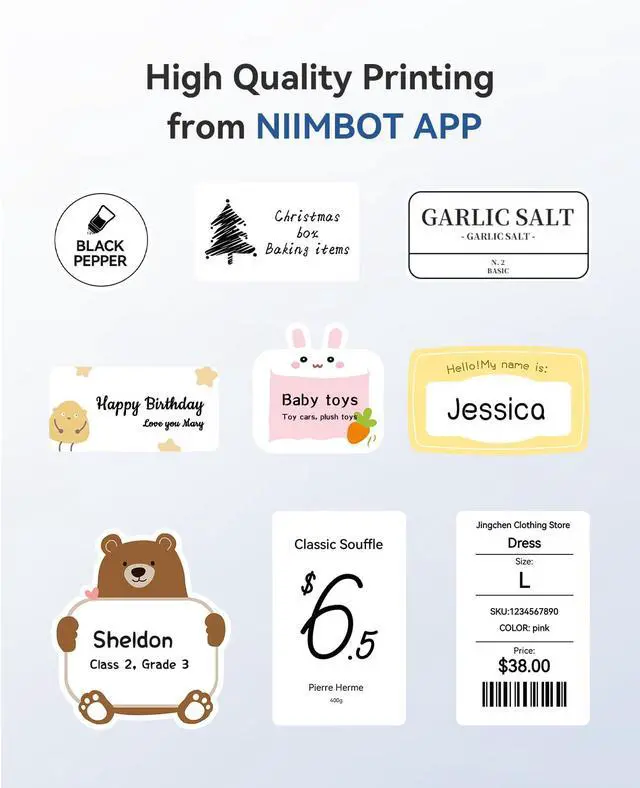 Alt view image 3 of 5 - NIIMBOT B1 Label Maker Machine with Tape, Thermal Label Printer Easy to Use for Office Supplies, Home, Business, 2 Inch Label Maker with 2'' x1.18'' Labels-230pcs/Roll