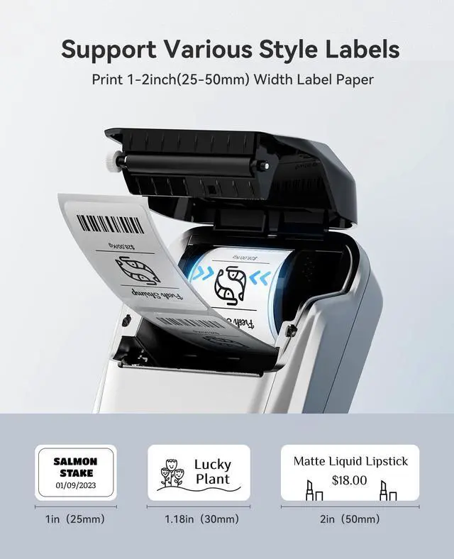 Alt view image 5 of 5 - NIIMBOT B1 Label Maker Machine with Tape, Thermal Label Printer Easy to Use for Office Supplies, Home, Business, 2 Inch Label Maker with 2'' x1.18'' Labels-230pcs/Roll