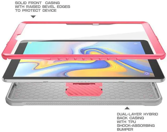 Alt view image 2 of 5 - SUPCASE for Galaxy Tab A 10.1 Case with Screen Protector (Unicorn Beetle Pro), [Built-in Stand] Full-Body Rugged Heavy Duty Protective Tablet Cover for Samsung Galaxy Tab A 10.1 (2019), Pink