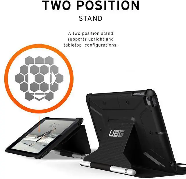 Alt view image 5 of 5 - UAG Folio iPad Mini (5th Gen, 2019) Case Metropolis Feather-Light Rugged [Black] Military Drop Tested iPad Cover with Apple Pencil Holder