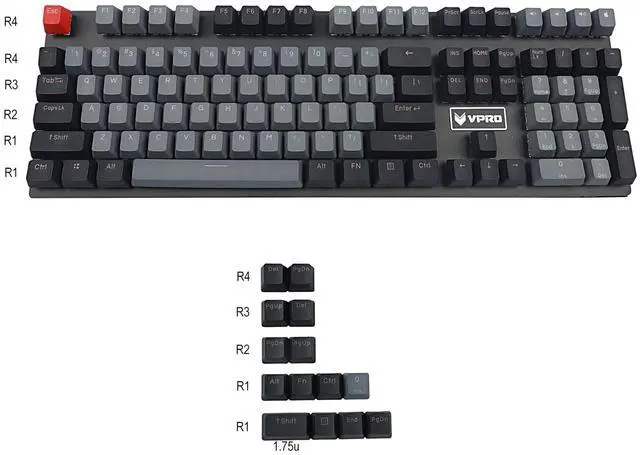 Alt view image 2 of 5 - YMDK Double Shot 122 Dyed PBT Shine Through OEM Profile Keycap Rainbow Carbon Sunset Backlit Keycaps for MX Switches Mechanical Keyboard(Only Keycap) (Dolch 122 Key)