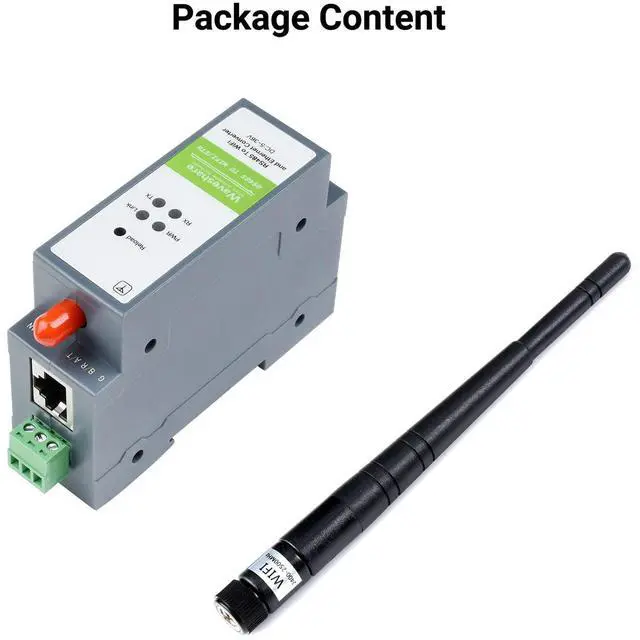 Alt view image 2 of 5 - Waveshare RS485 to WiFi/Ethernet Module Rail-Mount Serial Server Modbus MQTT Gateway