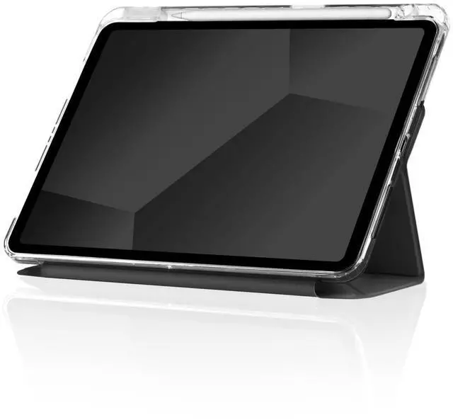 Alt view image 4 of 5 - STM OPP Case for Apple iPad Air 11"(M3 2025 / M2 2024)|iPadPro 11" (4/3/2/1 Gen)|iPadAir 10.9" (5/4 Gen) Slim Light Protective Cover, Transparent Back, w/Apple Pencil Storage, Auto Sleep/Wake - Black