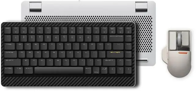 Main image of LOFREE Edge Low Profile Mechanical Keyboard with Mouse,75% Rechargeable Bluetooth and Wired Connection for Window,Mac OS/POM Switches 2.0, Carbon Fiber Top Case, Mg Alloy Bottom Case (Metallic Silver)
