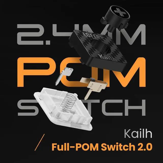 Alt view image 4 of 5 - LOFREE Edge Low Profile Mechanical Keyboard with Mouse,75% Rechargeable Bluetooth and Wired Connection for Window,Mac OS/POM Switches 2.0, Carbon Fiber Top Case, Mg Alloy Bottom Case (Metallic Silver)