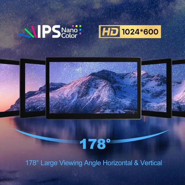 Alt view image 5 of 5 - 7 Inch Touchscreen for Raspberry Pi,5-Point 1024 * 600 IPS touchscreen Portable Monitor with HDMI Interface Dual-Speaker for Raspberry Pi 5/4B/3B+/3B/B+ Jetson Nano Win11/10/8/7(7" 1024*600-B)