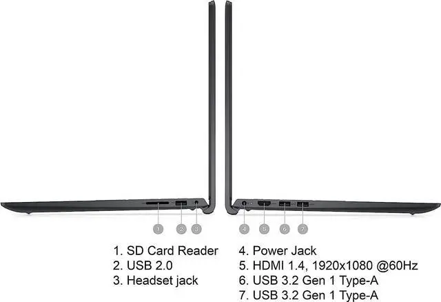 Alt view image 5 of 5 - Dell Inspiron 15 3000 Business Laptop, 15.6" FHD Display, 12th Gen Intel Core i7-1255U, Windows 11 Pro, 32GB DDR4 RAM, 1TB PCIe SSD, WiFi 6, SD Card Reader, Long Battery Life