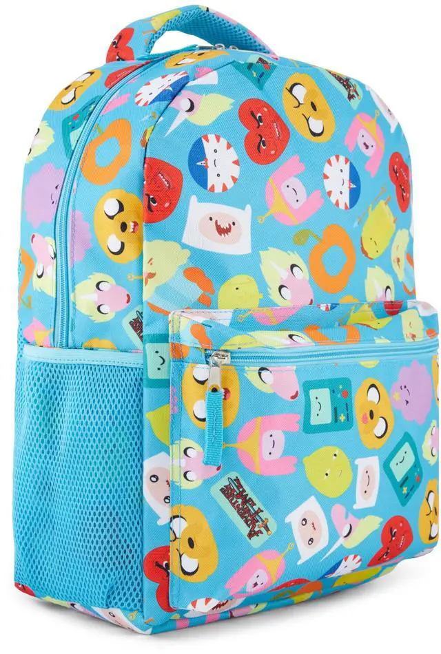 Main image of Adventure Time Classic Cartoon Backpack: Fin and Jake Allover Print Backpack by Cartoon Network - Light Blue
