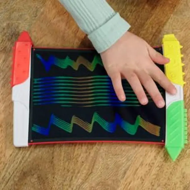 Alt view image 5 of 5 - Boogie Board Scribble n' Play Reusable Kids' Drawing Board Includes LCD Doodle Board with Color Burst, Easy Erase Button, 4 Texture Drawing Styluses for Kids Ages 4+