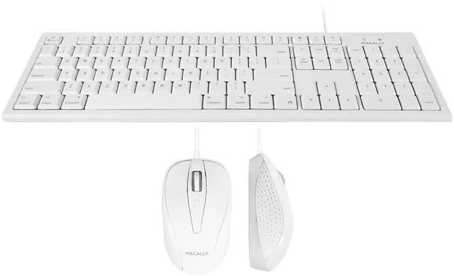 Main image of Macally Extended Wired Keyboard and Mouse Combo, Ergonomic Comfort