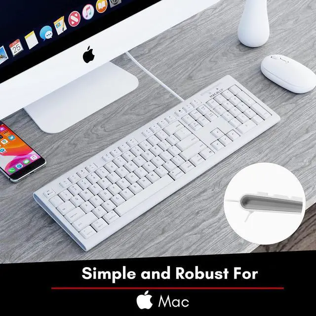 Alt view image 2 of 5 - Macally Extended Wired Keyboard and Mouse Combo, Ergonomic Comfort
