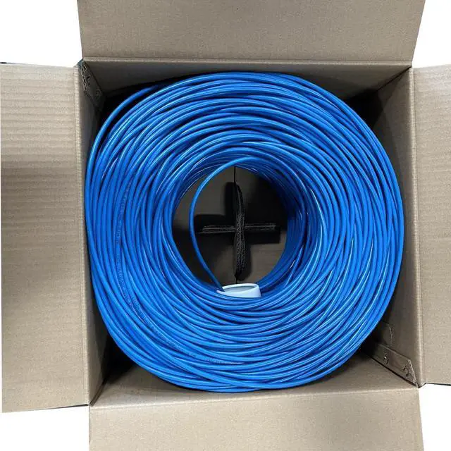 Alt view image 2 of 5 - ENS Cat5e Ethernet Cable 1000ft, 24 AWG, CMR, Insulated Solid Bare Copper Wire, FastReel Pull Box, 350MHZ Gigabit Speed UTP Bulk Cable, UL Listed,CCTV Security Surveillance System NVR,DVR,Camera Blue