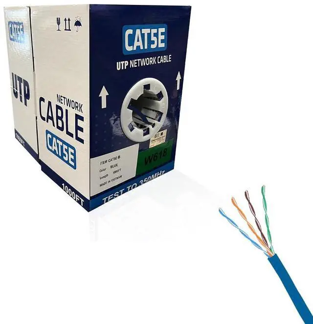 Alt view image 3 of 5 - ENS Cat5e Ethernet Cable 1000ft, 24 AWG, CMR, Insulated Solid Bare Copper Wire, FastReel Pull Box, 350MHZ Gigabit Speed UTP Bulk Cable, UL Listed,CCTV Security Surveillance System NVR,DVR,Camera Blue