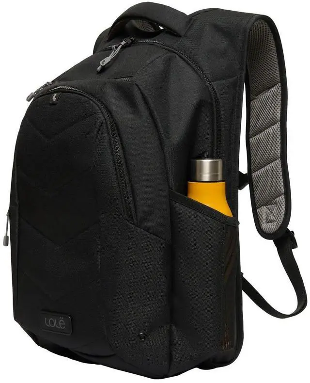 Alt view image 3 of 5 - LOLE Laptop Backpack, 17 inch Compatible, Quilted Design with Padded Straps, Bottle Pocket