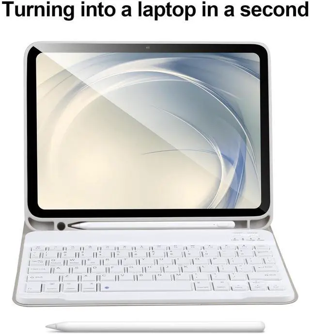 Alt view image 4 of 5 - AHYWTAN for iPad 11/10th Generation Case with Keyboard,Detachable Bluetooth Keyboard case for iPad A16 2025 11 inch/10th Gen 2022 10.9'' with Pencil Holder, Square Keycaps,Grey